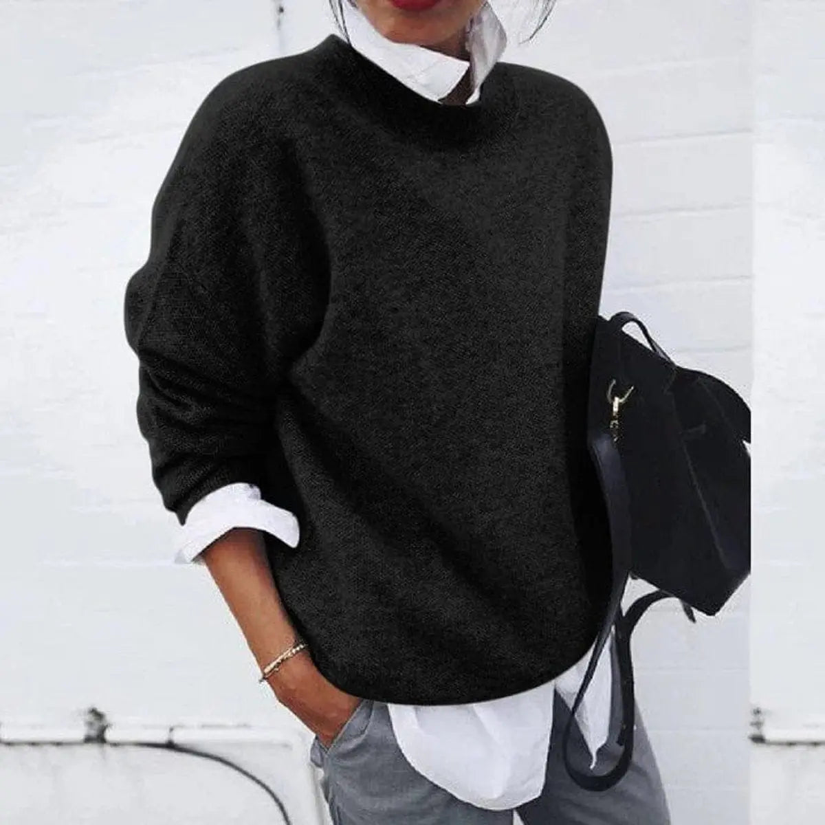 Amelia Oversized Crew Neck Knit Jumper