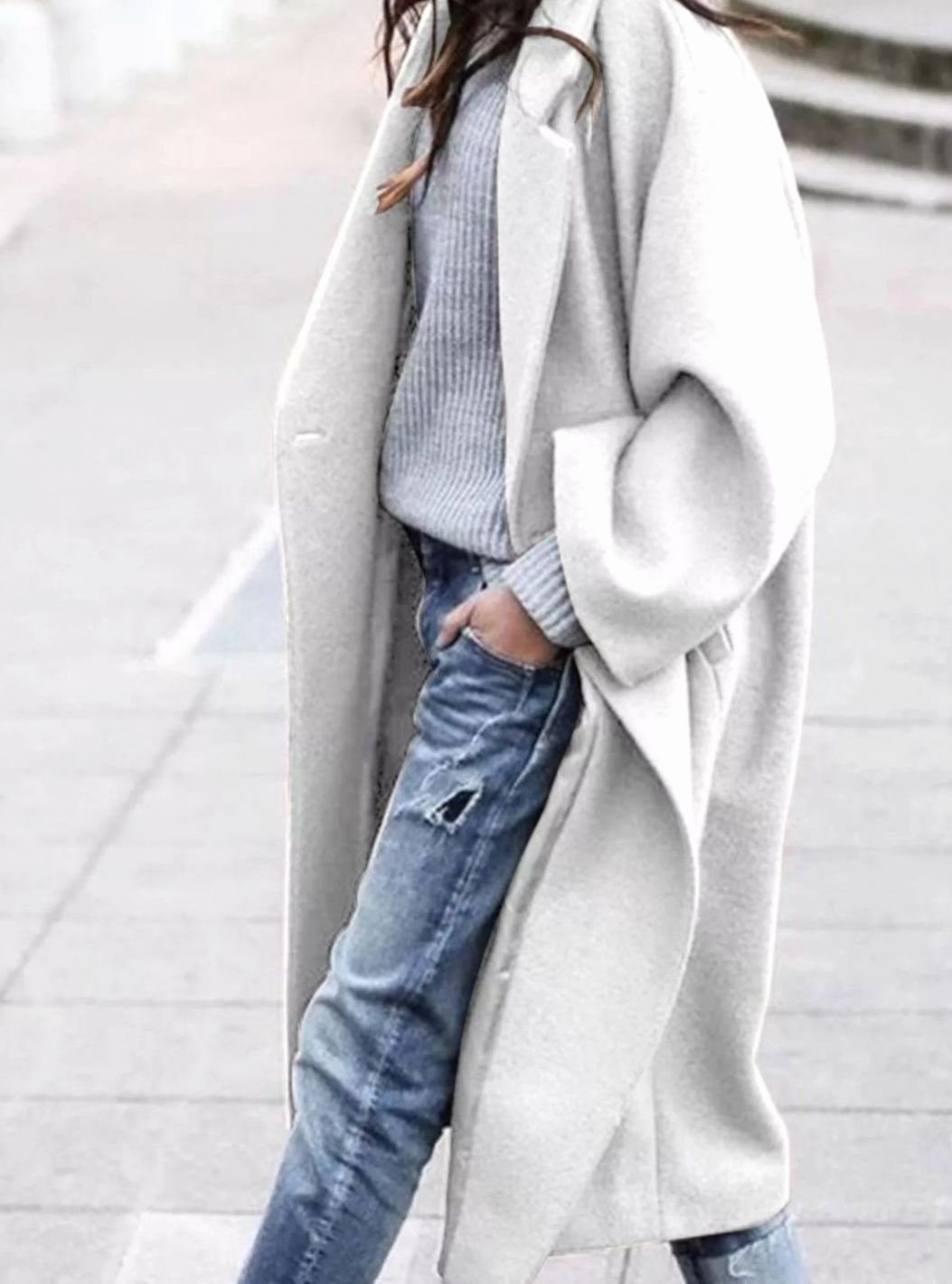 Celine Oversized Single-Breasted Long Wool Coat