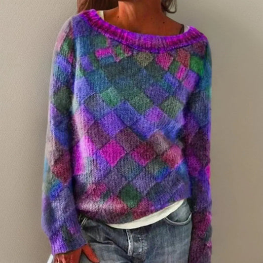 Elena Relaxed Fit Argyle Knit Jumper