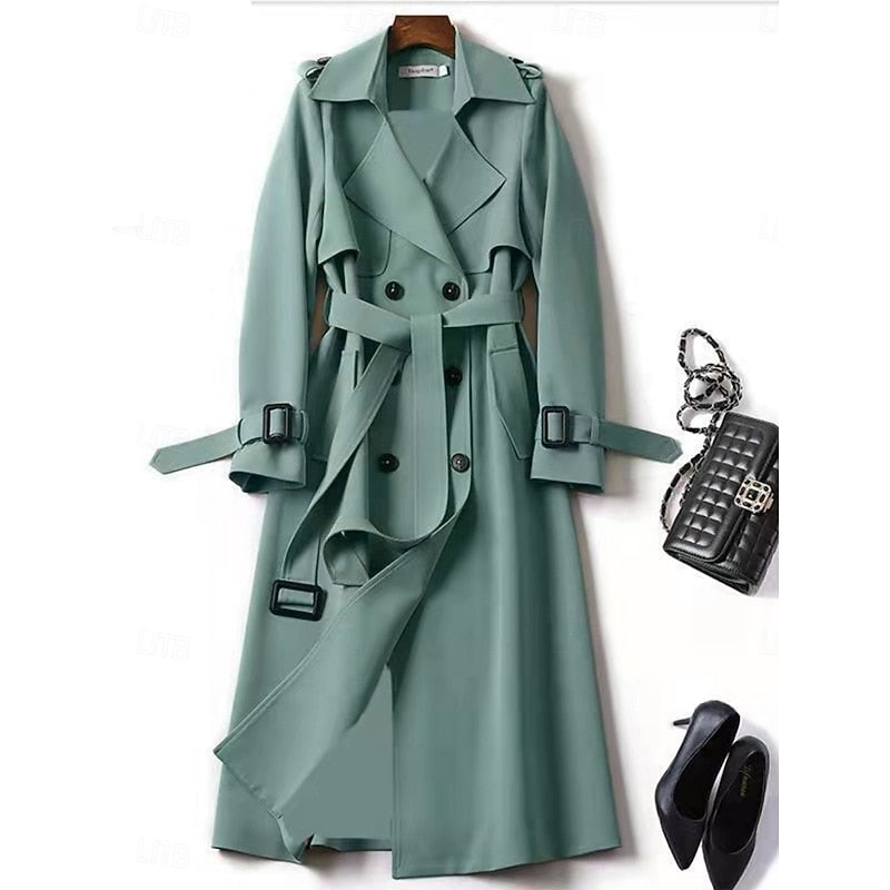 Arabella Belted Double-Breasted Longline Trench Coat