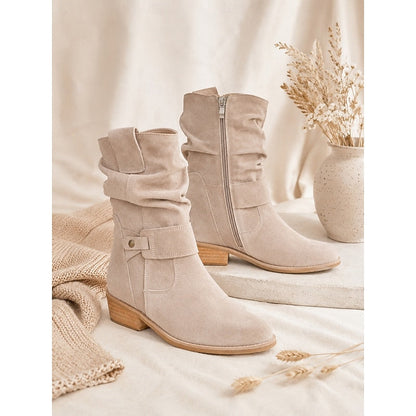 Delphine Slouchy Low Block Heel Ankle Boots